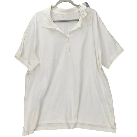 Lane Bryant Pretty & Perfect Cotton White Shirt Sz 26/28 4XL Mnimalist Basic NWT - Picture 2 of 13